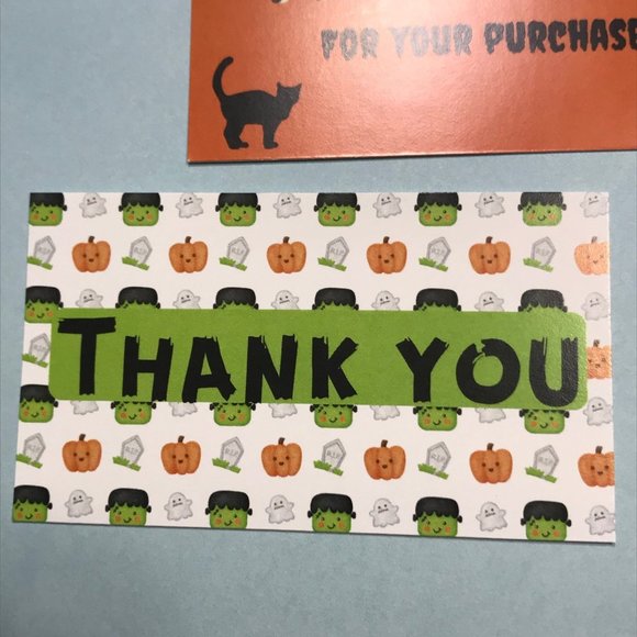 🎃 30 Halloween theme thank you cards 3 designs - Picture 2 of 8